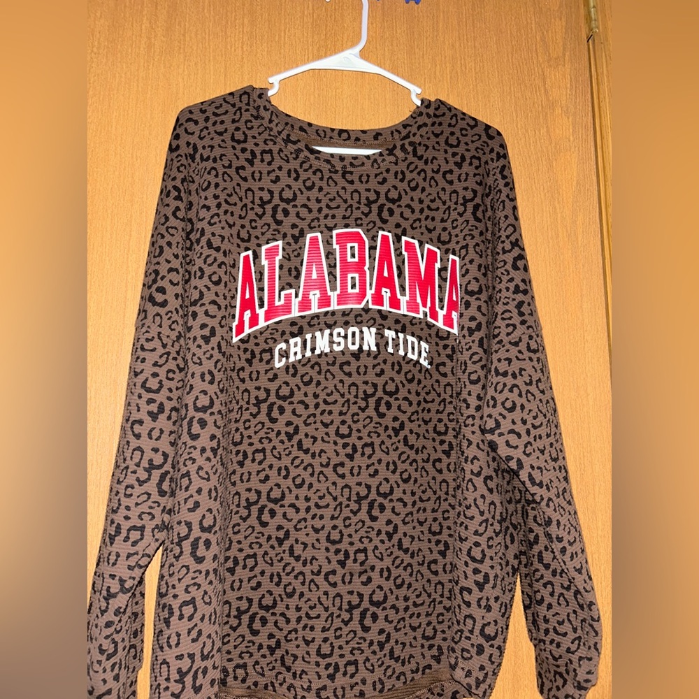 Alabama Crimson Tide Cheetah print long sleeve